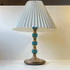 Sale Pamono Scandinavian Blue Glass and Brass Table Lamp by Vitrika, 1960s