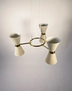 Hot Pamono Scandinavian Chandelier by Alf Svensson for Bergboms, 1950s.