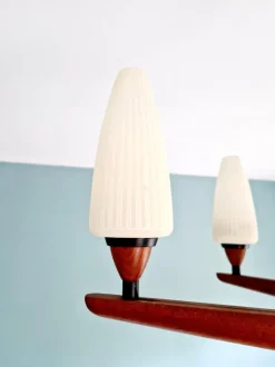 Discount Pamono Scandinavian Chandelier in Teak Teck by Uno & Östen Kristiansson for Luxus, 1960s