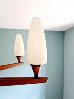 Discount Pamono Scandinavian Chandelier in Teak Teck by Uno & Östen Kristiansson for Luxus, 1960s