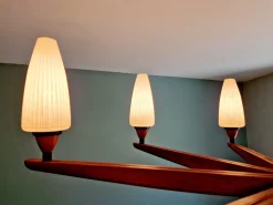 Discount Pamono Scandinavian Chandelier in Teak Teck by Uno & Östen Kristiansson for Luxus, 1960s