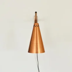 Clearance Pamono Scandinavian Copper & Teak Model S 1718 Wall Lamp by Hans-Agne Jakobsson for Hans-Agne Jakobsson AB Markaryd, Sweden, 1960s