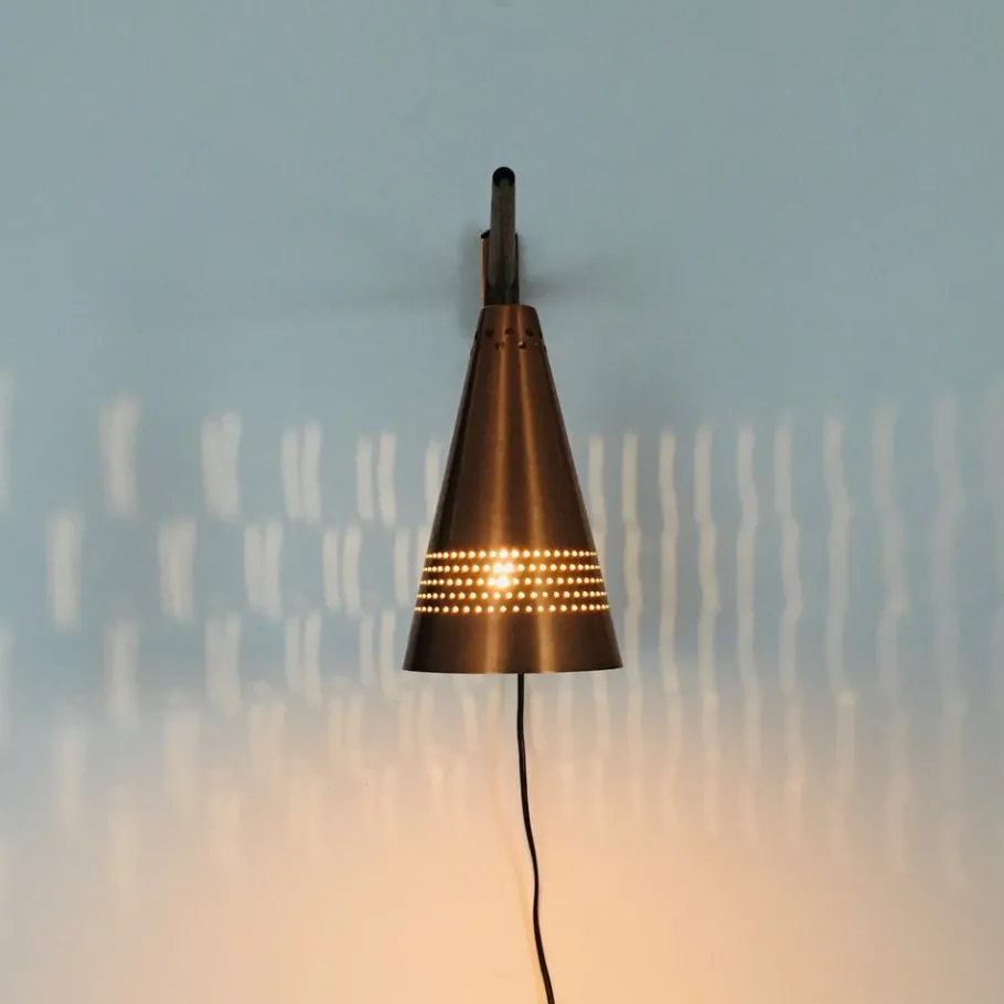 Clearance Pamono Scandinavian Copper & Teak Model S 1718 Wall Lamp by Hans-Agne Jakobsson for Hans-Agne Jakobsson AB Markaryd, Sweden, 1960s