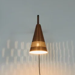 Clearance Pamono Scandinavian Copper & Teak Model S 1718 Wall Lamp by Hans-Agne Jakobsson for Hans-Agne Jakobsson AB Markaryd, Sweden, 1960s