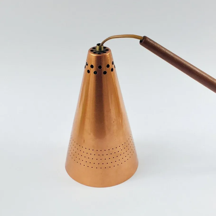 Clearance Pamono Scandinavian Copper & Teak Model S 1718 Wall Lamp by Hans-Agne Jakobsson for Hans-Agne Jakobsson AB Markaryd, Sweden, 1960s