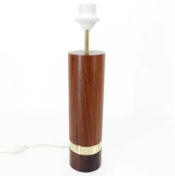 Hot Pamono Scandinavian Lamp Base in Exotic Wood and Brass, 1970s