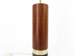 Hot Pamono Scandinavian Lamp Base in Exotic Wood and Brass, 1970s