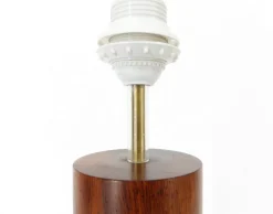 Hot Pamono Scandinavian Lamp Base in Exotic Wood and Brass, 1970s