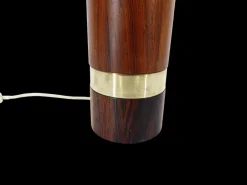 Hot Pamono Scandinavian Lamp Base in Exotic Wood and Brass, 1970s