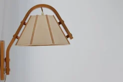 Clearance Pamono Scandinavian Modern Aneta Wall Lamp in Beech by Jan Wickelgren, Sweden, 1970s