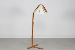 Sale Pamono Scandinavian Modern Beech Aneta Floor Lamp by Jan Wickelgren, Sweden, 1970s