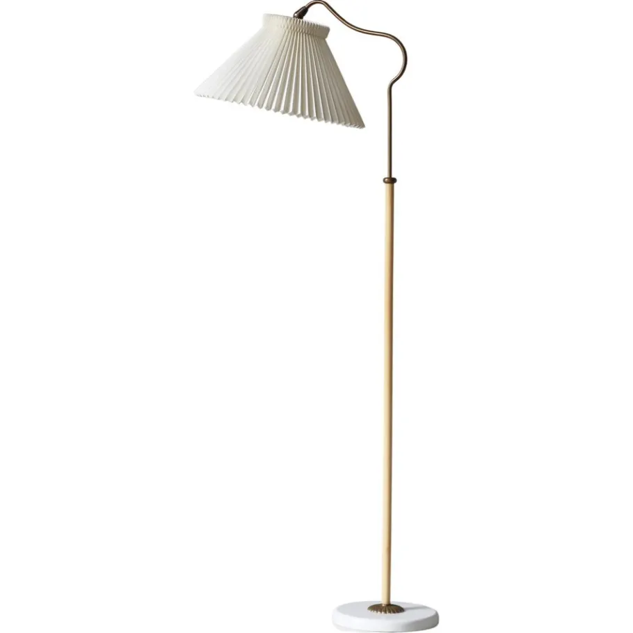 Sale Pamono Scandinavian Modern Brass Floor Lamp attributed to Bent Karlby for Lyfa, Denmark, 1940s