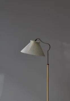 Sale Pamono Scandinavian Modern Brass Floor Lamp attributed to Bent Karlby for Lyfa, Denmark, 1940s
