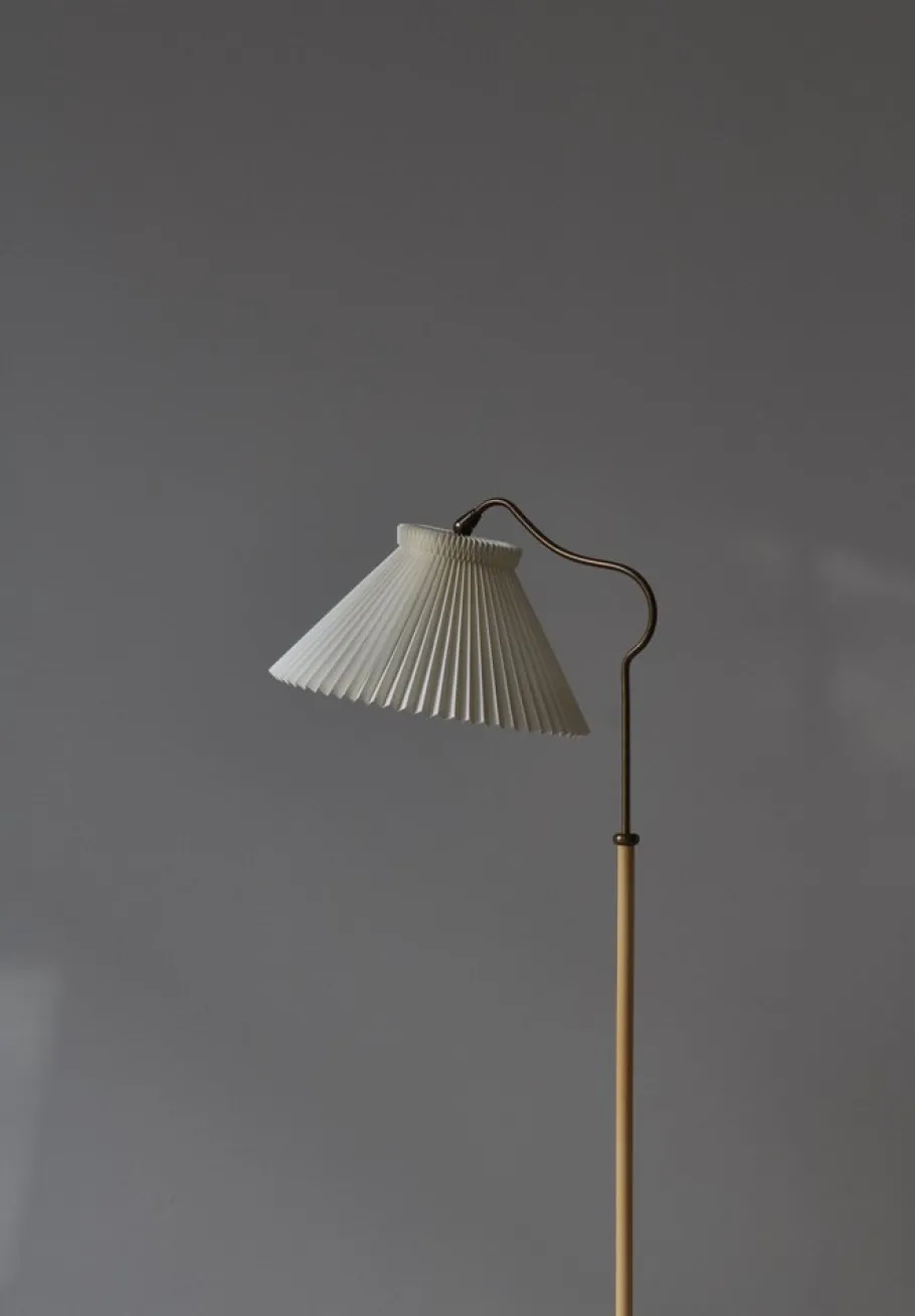 Sale Pamono Scandinavian Modern Brass Floor Lamp attributed to Bent Karlby for Lyfa, Denmark, 1940s