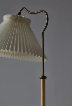 Sale Pamono Scandinavian Modern Brass Floor Lamp attributed to Bent Karlby for Lyfa, Denmark, 1940s