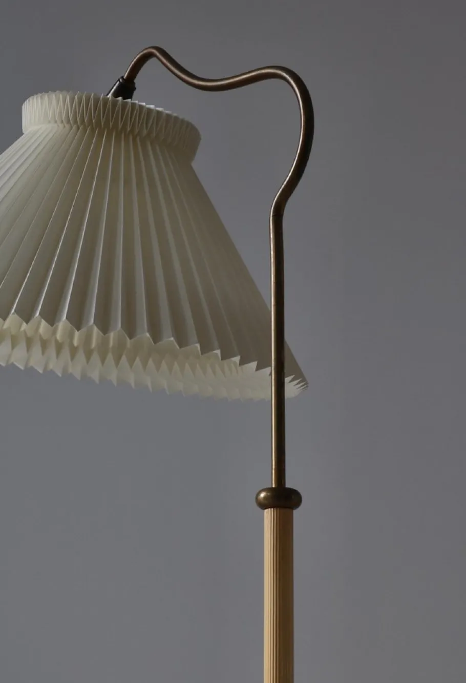 Sale Pamono Scandinavian Modern Brass Floor Lamp attributed to Bent Karlby for Lyfa, Denmark, 1940s