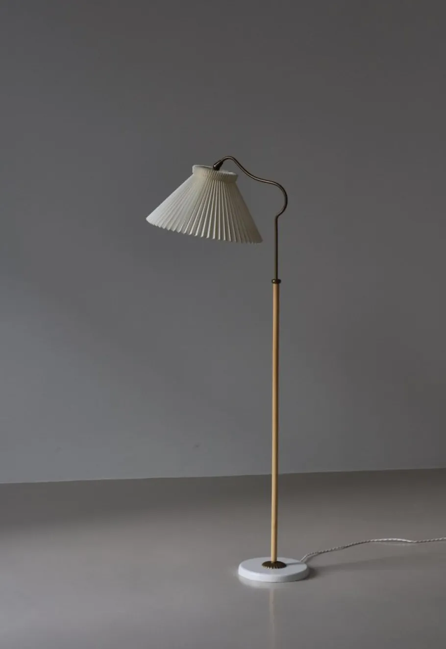 Sale Pamono Scandinavian Modern Brass Floor Lamp attributed to Bent Karlby for Lyfa, Denmark, 1940s