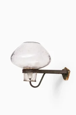 Discount Pamono Scandinavian Modern Glass and Steel Sconce by Gunnar Asplund for ASEA, 1940s