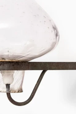 Discount Pamono Scandinavian Modern Glass and Steel Sconce by Gunnar Asplund for ASEA, 1940s