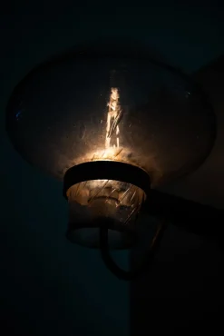 Discount Pamono Scandinavian Modern Glass and Steel Sconce by Gunnar Asplund for ASEA, 1940s