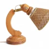 Sale Pamono Scandinavian Modern Wood and Cane Reading Lamp in the style of Solbackens Svarveri, 1970s