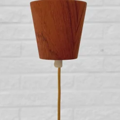 Online Pamono Scandinavian Pendant Lamp in Teak and Metal, 1950s