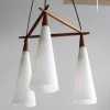 Hot Pamono Scandinavian Pendant Lamp in Teak and Opal Glass, 1960s