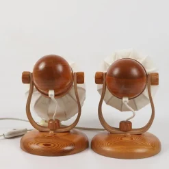 Sale Pamono Scandinavian Pine and Fabric Wall Lamps from Markslöjd, 1970s, Set of 2