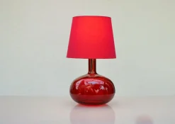 Discount Pamono Scandinavian Pop Art Red Glass Table Lamp by Anne Nilsson for Ikea