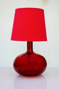 Discount Pamono Scandinavian Pop Art Red Glass Table Lamp by Anne Nilsson for Ikea