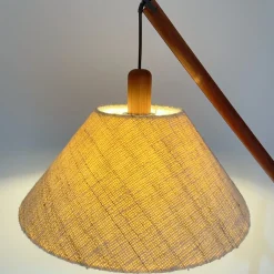 Discount Pamono Scandinavian Teak Counter Balance Floor Lamp with Silk Shade