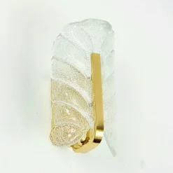 Best Pamono Scandinavian Wall Light in Glass and Brass Leaf by Carl Fagerlund for Orrefors, 1960s