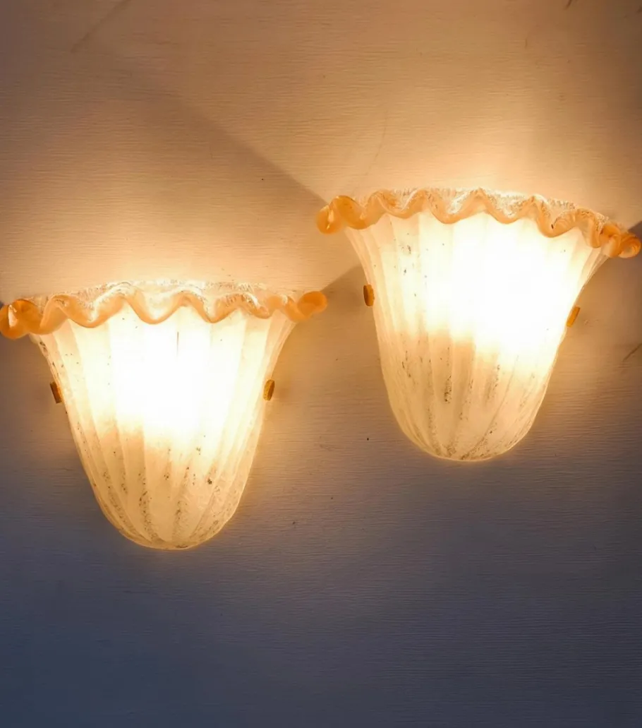 Discount Pamono Scavo Glass Wall Light attributed to Archimede Seguso, 1970s