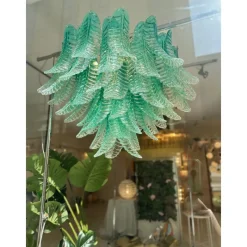 Discount Pamono Scenographic Green Felci Murano Glass Chandelier by Simoeng