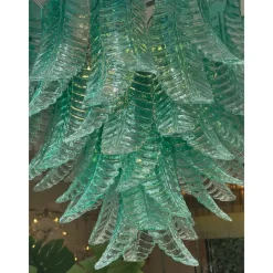 Discount Pamono Scenographic Green Felci Murano Glass Chandelier by Simoeng