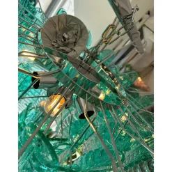 Discount Pamono Scenographic Green Felci Murano Glass Chandelier by Simoeng