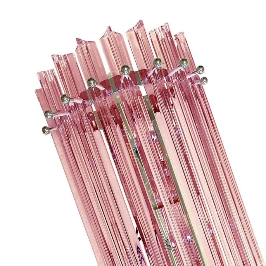 New Pamono Scenographic Pink Triedro Murano Glass Wall Sconces by Simoeng, Set of 2