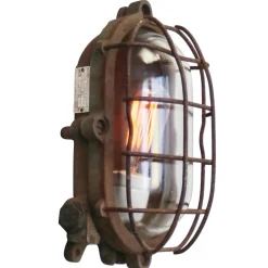 Discount Pamono Sconce in Rust Cast Iron and Clear Glass