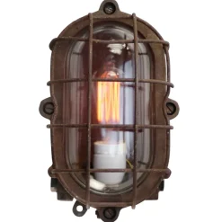 Discount Pamono Sconce in Rust Cast Iron and Clear Glass