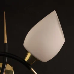 Best Pamono Sconce with Brass and Glass Shades from Lunel, France, 1960s