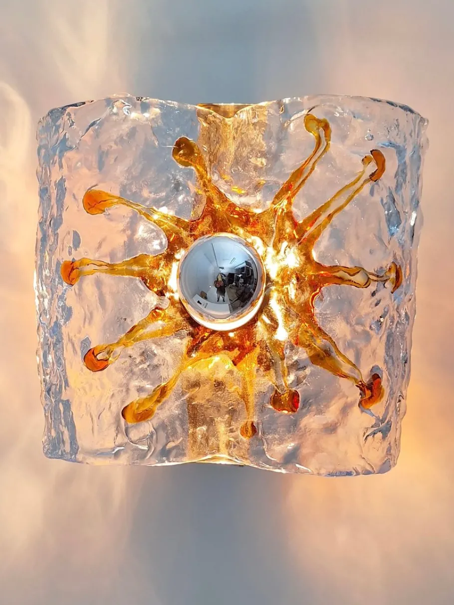 Clearance Pamono Sconces attributed to Toni Zuccheri for Mazzega, Italy, 1970s, Set of 2