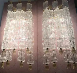 Hot Pamono Sconces by Ercole Barovier for Barovier & Toso, 1950s, Set of 2