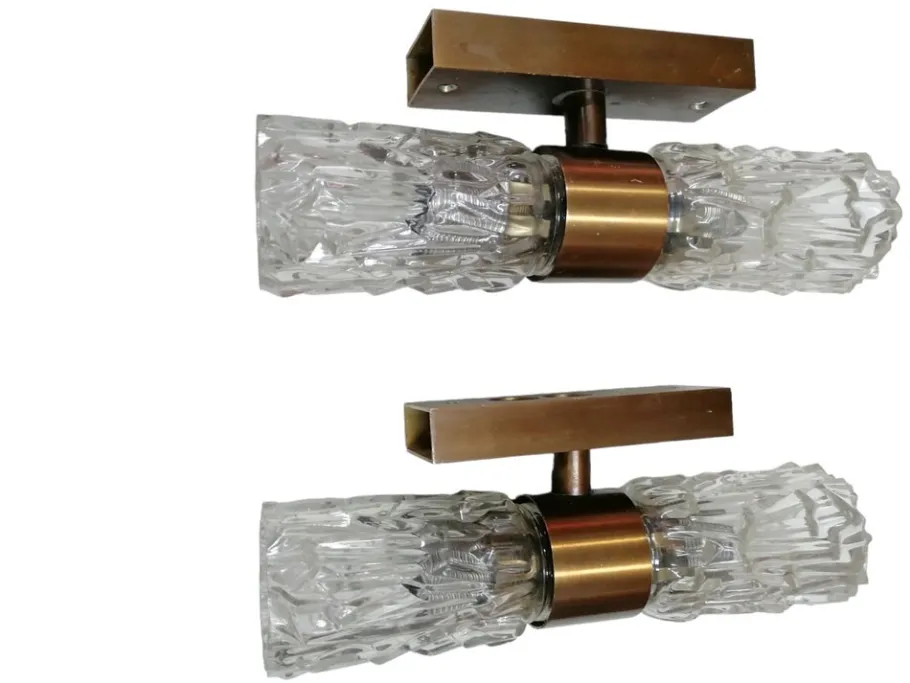 Discount Pamono Sconces in Faceted Glass, 1950s, Set of 2