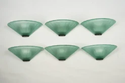 Best Pamono Sconces in Green Murano Glass from De Majo, Italy, 1980s, Set of 6