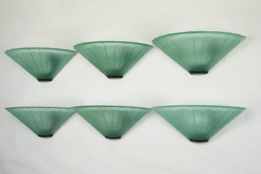 Best Pamono Sconces in Green Murano Glass from De Majo, Italy, 1980s, Set of 6
