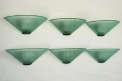 Best Pamono Sconces in Green Murano Glass from De Majo, Italy, 1980s, Set of 6