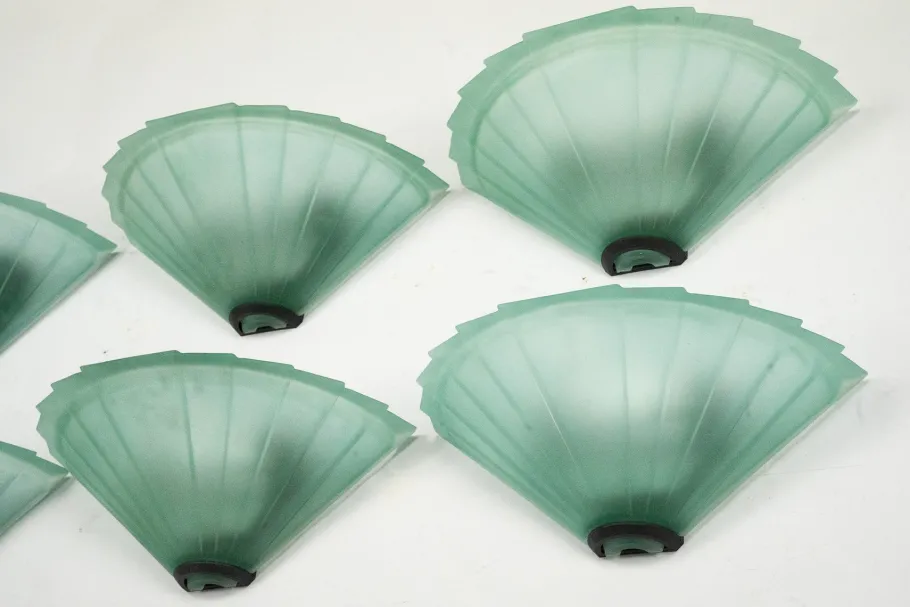 Best Pamono Sconces in Green Murano Glass from De Majo, Italy, 1980s, Set of 6