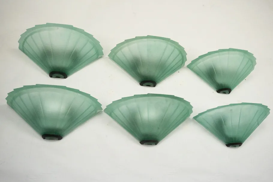 Best Pamono Sconces in Green Murano Glass from De Majo, Italy, 1980s, Set of 6