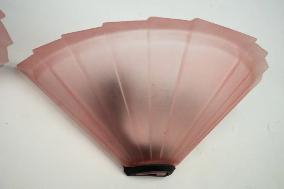 Clearance Pamono Sconces in Pink Murano Glass from De Majo, Italy, 1980s, Set of 7