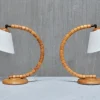 Sale Pamono Sculptural Adjustable Table Lamps in Beech from Markslöjd, Sweden, 1960s, Set of 2